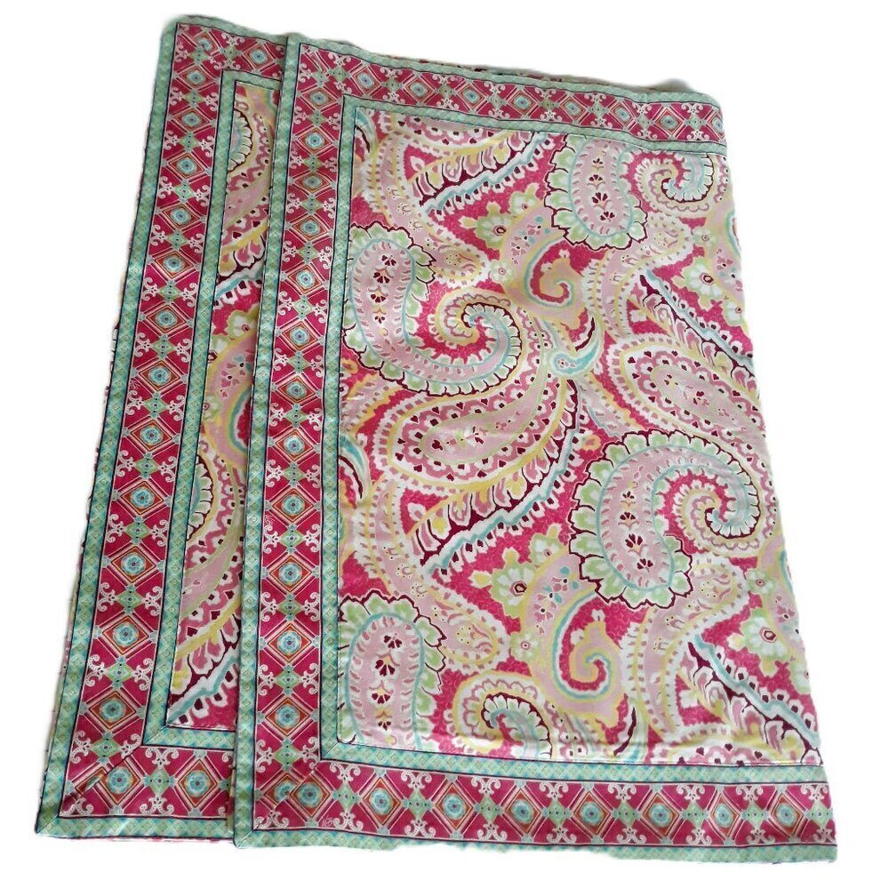 Pink Paisley Cotton  Standard Shams (2) Vera Bradley by Peacock Alley